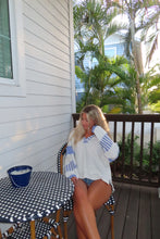 Load image into Gallery viewer, Coastal Blue Seaside Striped Pullover
