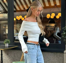 Load image into Gallery viewer, Fold over Off-The Shoulder Sweater