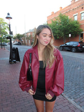 Load image into Gallery viewer, Burgundy Leather Jacket