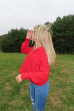 Load image into Gallery viewer, Red Button-Up Cardigan