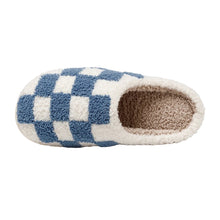 Load image into Gallery viewer, Blue Checkered Slippers