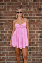 Load image into Gallery viewer, Blush Bow Back Mini Dress