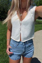 Load image into Gallery viewer, White knit Open Festival Top - Juniper