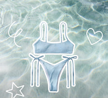 Load image into Gallery viewer, Pink/Blue Cheeky Bikini Set