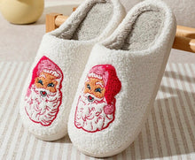 Load image into Gallery viewer, Pink Santa Clause Slippers
