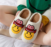 Load image into Gallery viewer, COWBOY SMILEY FACE SLIPPERS