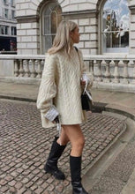 Load image into Gallery viewer, Sweater dress Oversized dress Beige dress Drop shoulder dress Long dress Cozy dress Stylish dress Versatile dress Comfortable dress Fall dress Winter dress