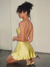 Load image into Gallery viewer, Yellow Fairy Satin Dress