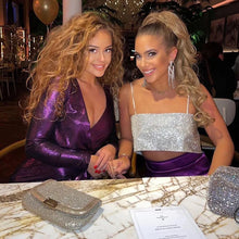 Load image into Gallery viewer, Silver Sparkle Evening Top - Juniper