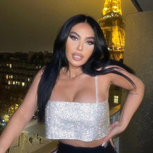 Load image into Gallery viewer, Silver Sparkle Evening Top - Juniper