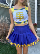Load image into Gallery viewer, Yellow and Blue TS Cheer Uniform