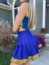 Load image into Gallery viewer, Yellow and Blue TS Cheer Uniform
