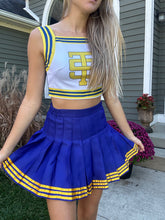 Load image into Gallery viewer, Yellow and Blue TS Cheer Uniform