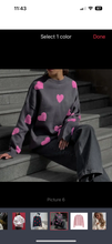 Load image into Gallery viewer, Purple Hearts Oversized Valentines day Sweater