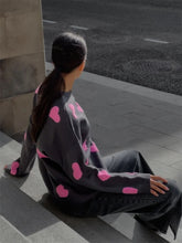 Load image into Gallery viewer, Purple Hearts Oversized Valentines day Sweater