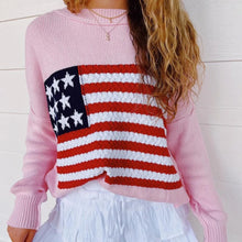 Load image into Gallery viewer, Preppy American Flag Sweater