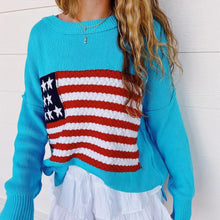 Load image into Gallery viewer, Preppy American Flag Sweater