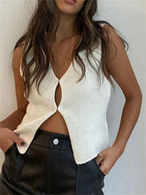 Load image into Gallery viewer, White knit Open Festival Top