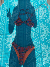 Load image into Gallery viewer, Orange Floral Reversible Cheeky Bikini Set