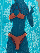 Load image into Gallery viewer, Orange Floral Reversible Cheeky Bikini Set