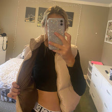 Load image into Gallery viewer, Beige Cropped Puffer Vest