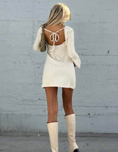 Load image into Gallery viewer, White Long Sleeve Flare Dress