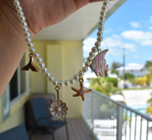 Load image into Gallery viewer, Beachy Pearl Charm Necklace - Juniper