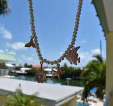 Load image into Gallery viewer, Beachy Pearl Charm Necklace - Juniper