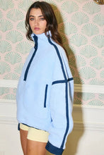 Load image into Gallery viewer, Blue skies half-zip sherpa pullover
