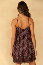 Load image into Gallery viewer, Chocolate brown floral lace mini dress