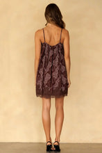 Load image into Gallery viewer, Chocolate brown floral lace mini dress