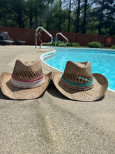 Load image into Gallery viewer, Coastal Cowgirl Straw Beaded Charm Hat - Juniper