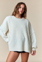 Load image into Gallery viewer, Cozy cloud oversized knit sweater – ivory - sweater