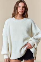Load image into Gallery viewer, Cozy cloud oversized knit sweater – ivory - sweater