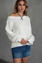 Load image into Gallery viewer, Cozy muse beige off-the-shoulder knit sweater