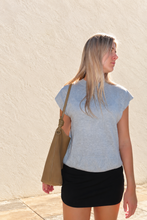 Load image into Gallery viewer, Everyday muse gray cap sleeve knit sweater top