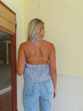 Load image into Gallery viewer, Grey tie in front tank top - top