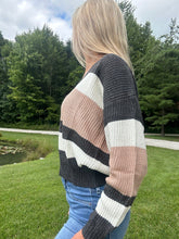 Load image into Gallery viewer, V Neck Striped Sweater