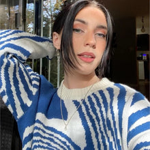 Load image into Gallery viewer, Abstract Blue Oversized Sweater