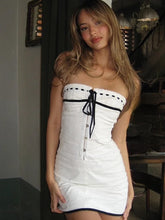 Load image into Gallery viewer, White Strapless Lace Dress - Juniper