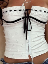 Load image into Gallery viewer, White Lace-Up Corset Top