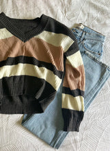 Load image into Gallery viewer, V Neck Striped Sweater