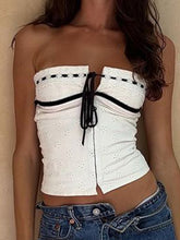 Load image into Gallery viewer, White Lace-Up Corset Top