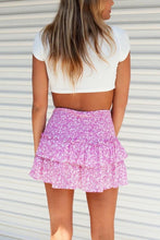 Load image into Gallery viewer, Pink Floral Ruffle Skirt