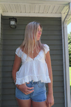 Load image into Gallery viewer, Ivory Meadow Lace Babydoll Top - Juniper