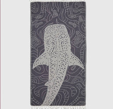 Load image into Gallery viewer, Ocean whale abstract beach towel
