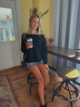 Load image into Gallery viewer, Off the shoulder Black Sweater - Juniper