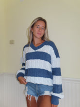 Load image into Gallery viewer, Striped Oversized Sweater - Juniper