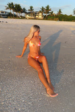 Load image into Gallery viewer, Sunset bloom beaded triangle bikini set