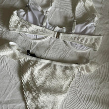 Load image into Gallery viewer, White ruffle bikini set
